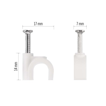 Kör alakú kábelbilincs 10 mm, fehér, 50 szt