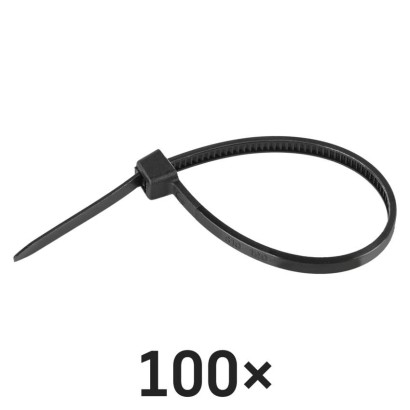 Stahovací páska 100×2,5 mm, černá, 100 ks