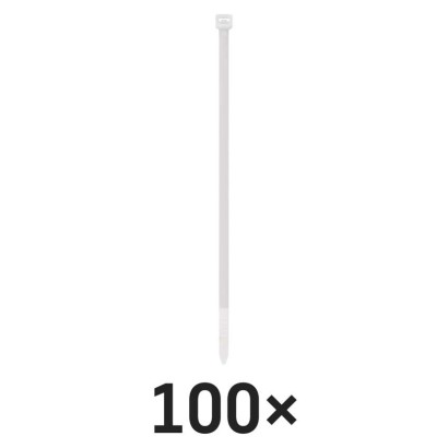 Stahovací páska 100×2,5 mm, bílá, 100 ks