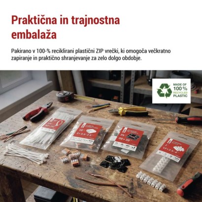 Vezica za kable 300×3,5, črna, 100 kos