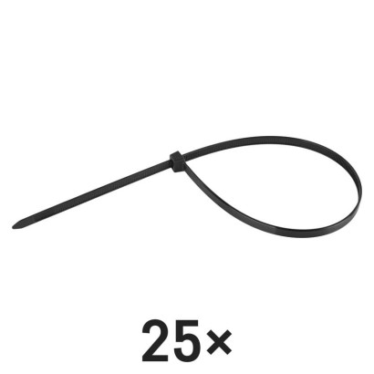 Stahovací páska 450×7,6 mm, černá, 25 ks
