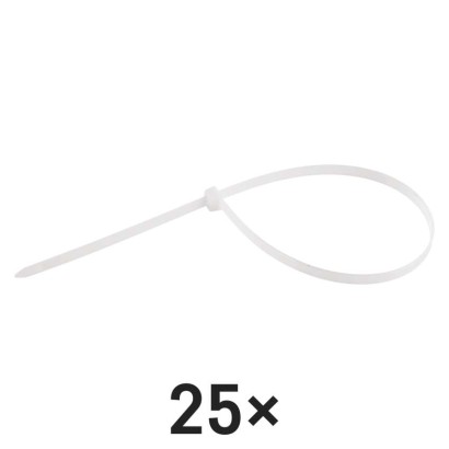 Vezica za kable 450×7,6, bela, 25 kos