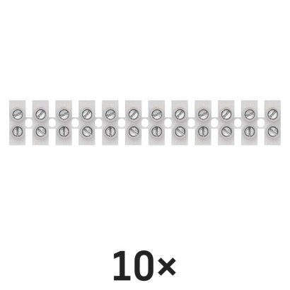 Klemmiplokk 12 x 4,0 mm valge, 10 tk