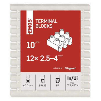 Sorkapocs 2,5–4mm2, fehér, 10 szt
