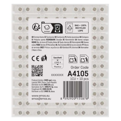 Sorkapocs 2,5–4mm2, fehér, 10 szt