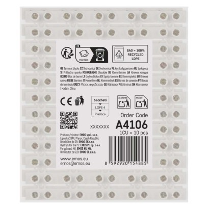 Sorkapocs 4–6mm2, fehér, 10 szt