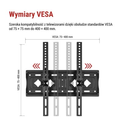 Uchwyt TV uchylny ścienny 26–65" (65–165 cm)