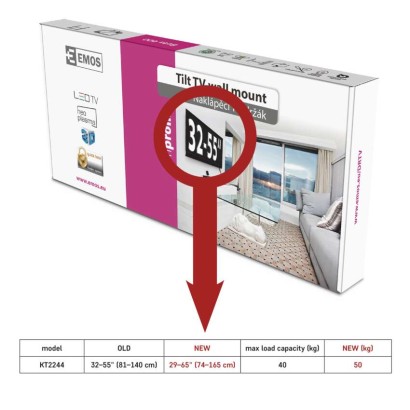 TV-Wandhalterung neigbar 29–65" (74–165 cm)