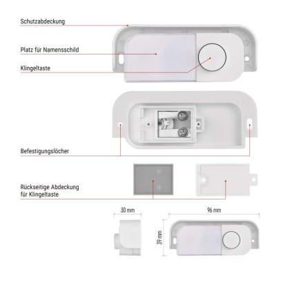 Ersatztaste für verdrahtete Türklingeln P57101, P57102