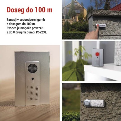 Brezžični hišni zvonec P5712, 3x AA