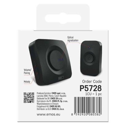 Domovní bezdrátový zvonek P5728 na 3x AAA