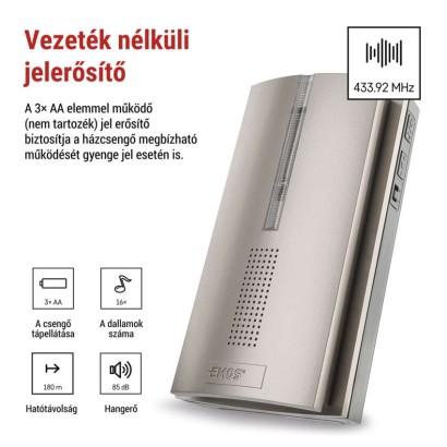 Jelerősítő vezetéknélküli csengőhöz P5760N és P5763N, 3× AA