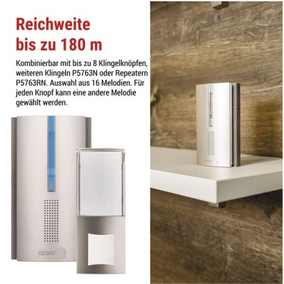 Zusatzklingel zu P5760N, P5763N (Signalerweiterung), für 3× AA