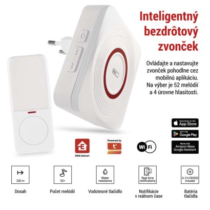 GoSmart Domový bezdrôtový zvonček P5735WS do zásuvky s WiFi