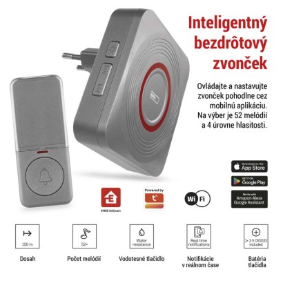 GoSmart Domový bezdrôtový zvonček P5735SS do zásuvky s WiFi