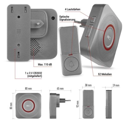 GoSmart Drahtlose Türklingel P5735SS mit WiFi