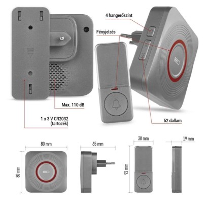 GoSmart Vezeték nélküli csengő P5735SS wifivel