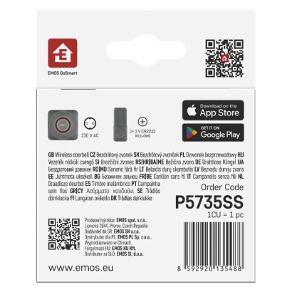 GoSmart Vezeték nélküli csengő P5735SS wifivel