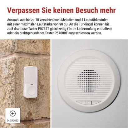 Draht/Drahtlose Türklingel P57103, eingebaut