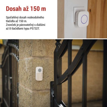 Domový bezdrôtový zvonček P5737 do zásuvky