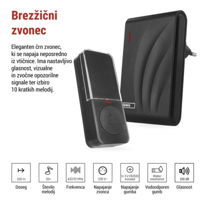 Brezžični hišni zvonec P5727N za vtičnico