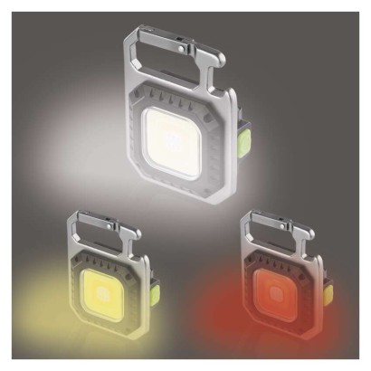 Újratölthető mini LED-es zseblámpa - kulcstartó, 750 lm, 10 db, kínáló dobozban