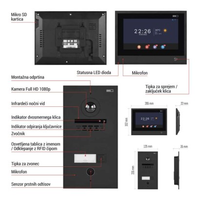 Komplet domačega video domofona GoSmart IP-880A 2WIRE z WiFi