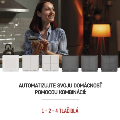 GoSmart Prenosný ovládač scén IP-2002ZW, ZigBee 3.0, 2-tlačidlový
