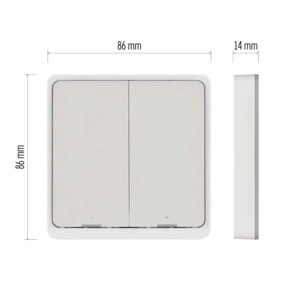 GoSmart Portabler Szenenschalter IP-2002ZW, ZigBee 3.0, 2 Tasten