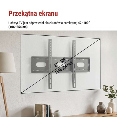 Stały uchwyt TV ścienny 42–100" (107–254 cm)