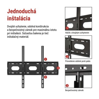 Pevný nástenný TV držiak 42–100" (107–254 cm)
