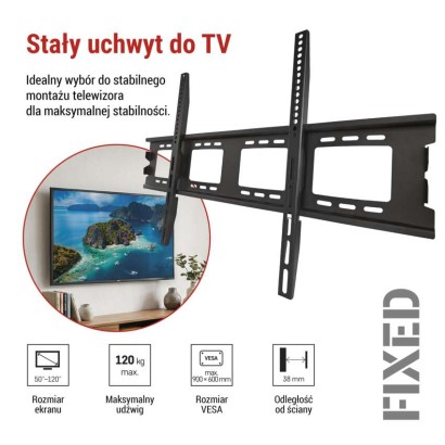Stały uchwyt TV ścienny 50–120" (127–305 cm)