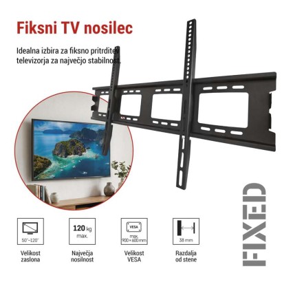 Fiksni stenski TV nosilec 50–120" (127–305 cm)