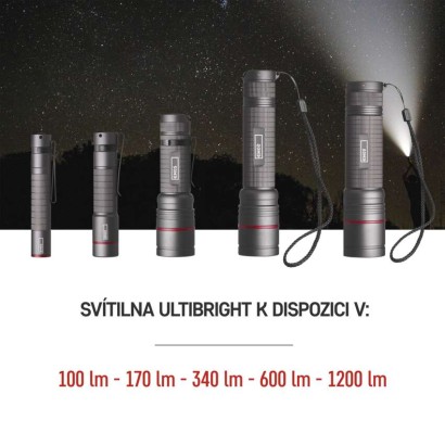 CREE LED kovová svítilna Ultibright 50, 100lm, 1xAAA