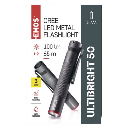 EMOS ULTIBRIGHT 50 CREE LED fém zseblámpa, 100lm