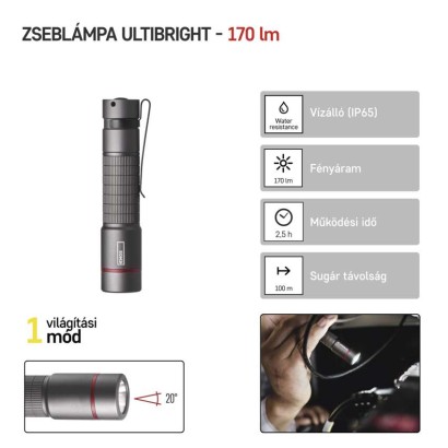 EMOS ULTIBRIGHT 60 CREE LED fém zseblámpa, 170lm