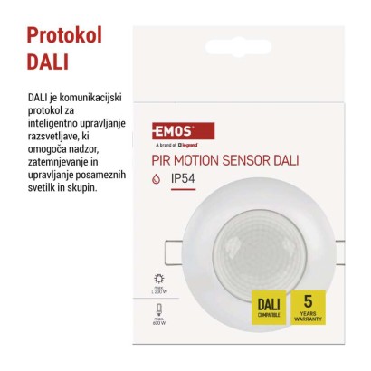 Senzor gibanja DALI IP54 beli
