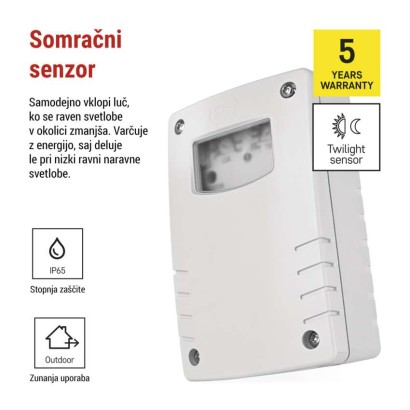 Senzor mraka 1800W IP65 bel