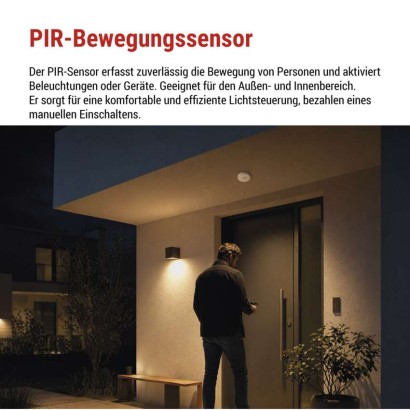 Bewegungsmelder (PIR-Sensor) IP65 2000W, weiss