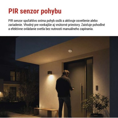 PIR senzor (pohybové čidlo) IP65 2000W, biela