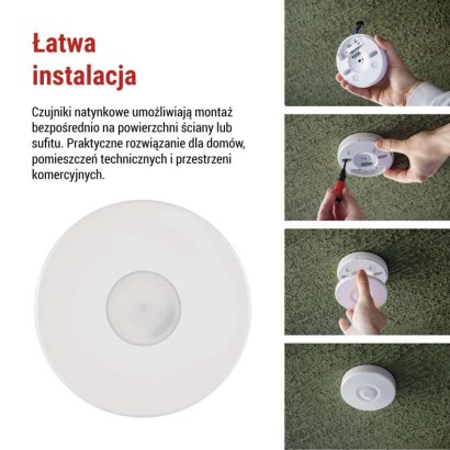 Czujnik ruchu PIR IP65 2000W, biały