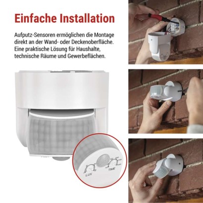 Bewegungsmelder (PIR-Sensor) IP65 1200W, weiss