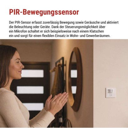 Bewegungsmelder (PIR-Sensor) IP20 1200W, weiss