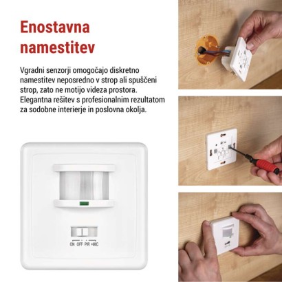 Senzor gibanja IP20 1200W, bel