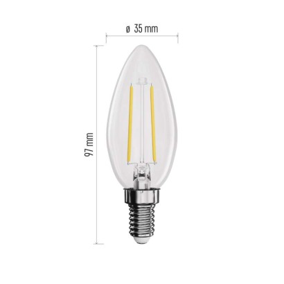 LED žárovka Filament svíčka / E14 / 1,8 W (25 W) / 250 lm / neutrální bílá
