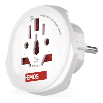 Universalus kelioninis adapteris Vidurio Europai, baltos spalvos