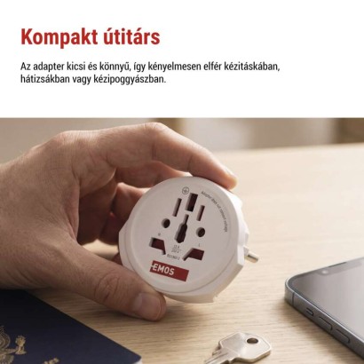 EMOS Utazóadapter Európába látogató külföldieknek