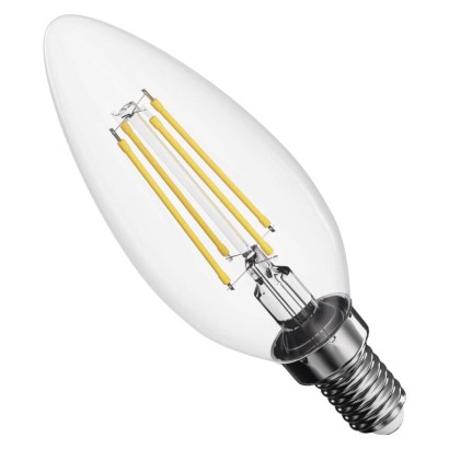 3 + 1 zdarma – LED žárovka Filament svíčka / E14 / 6 W (60 W) / 810 lm / neutrální bílá