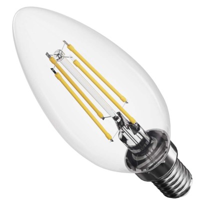 3 + 1 zdarma – LED žárovka Filament svíčka / E14 / 6 W (60 W) / 810 lm / neutrální bílá