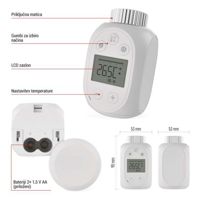 GoSmart Digitalna termostatska glava P5631S ZigBee 3.0